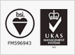 bsi & UKAS Logos for grp manufacturers